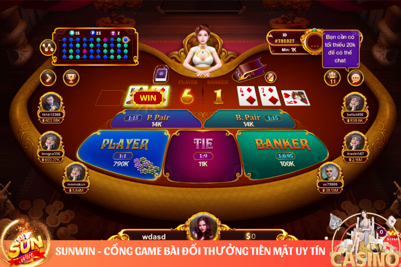 Baccarat Kim Tài Sunwin - Sảnh Chơi Đẳng Cấp Casino Quốc Tế 1 chơi baccarat kim tài sunwin